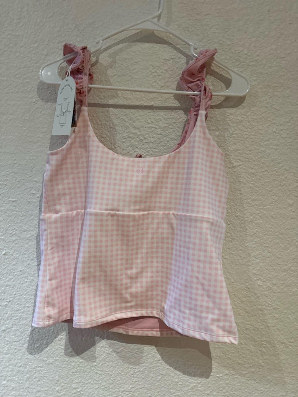 Pink Gingham Ruffle Tank Top - Picture 5 of 7